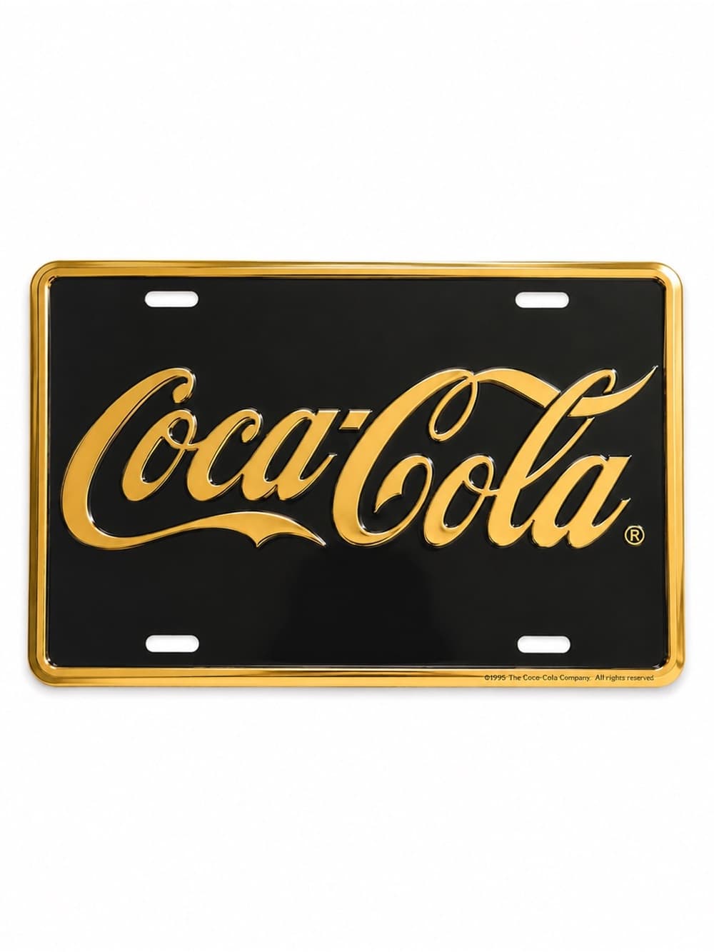 Coca-Cola Black Gold Novelty Collectible License Plate Sign Metal - Thumbnail 5