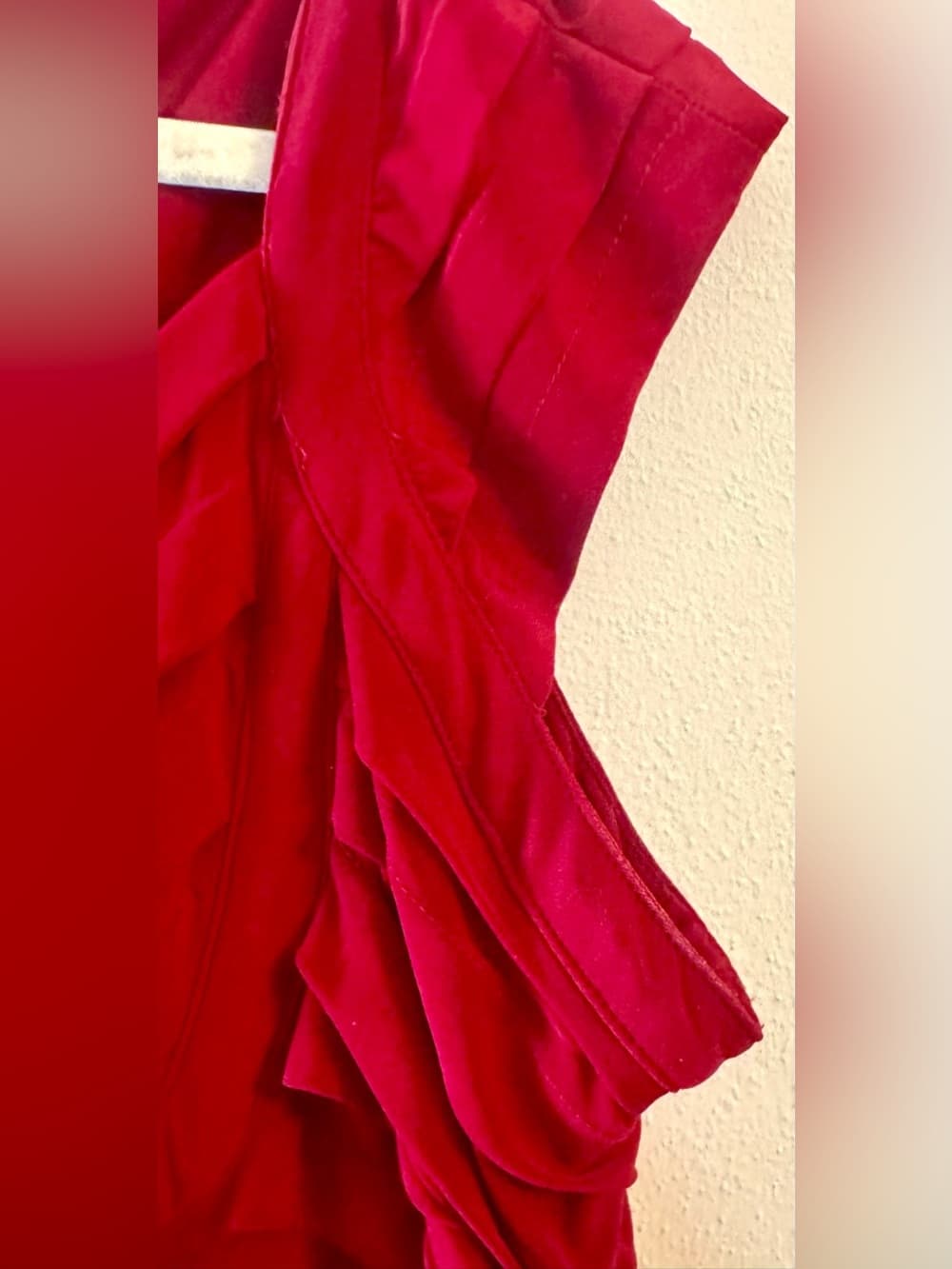K Jordan Women's Red Ruched Sheath Cap Sleeve Midi Dress Lined Plus Size 20 - Thumbnail 4