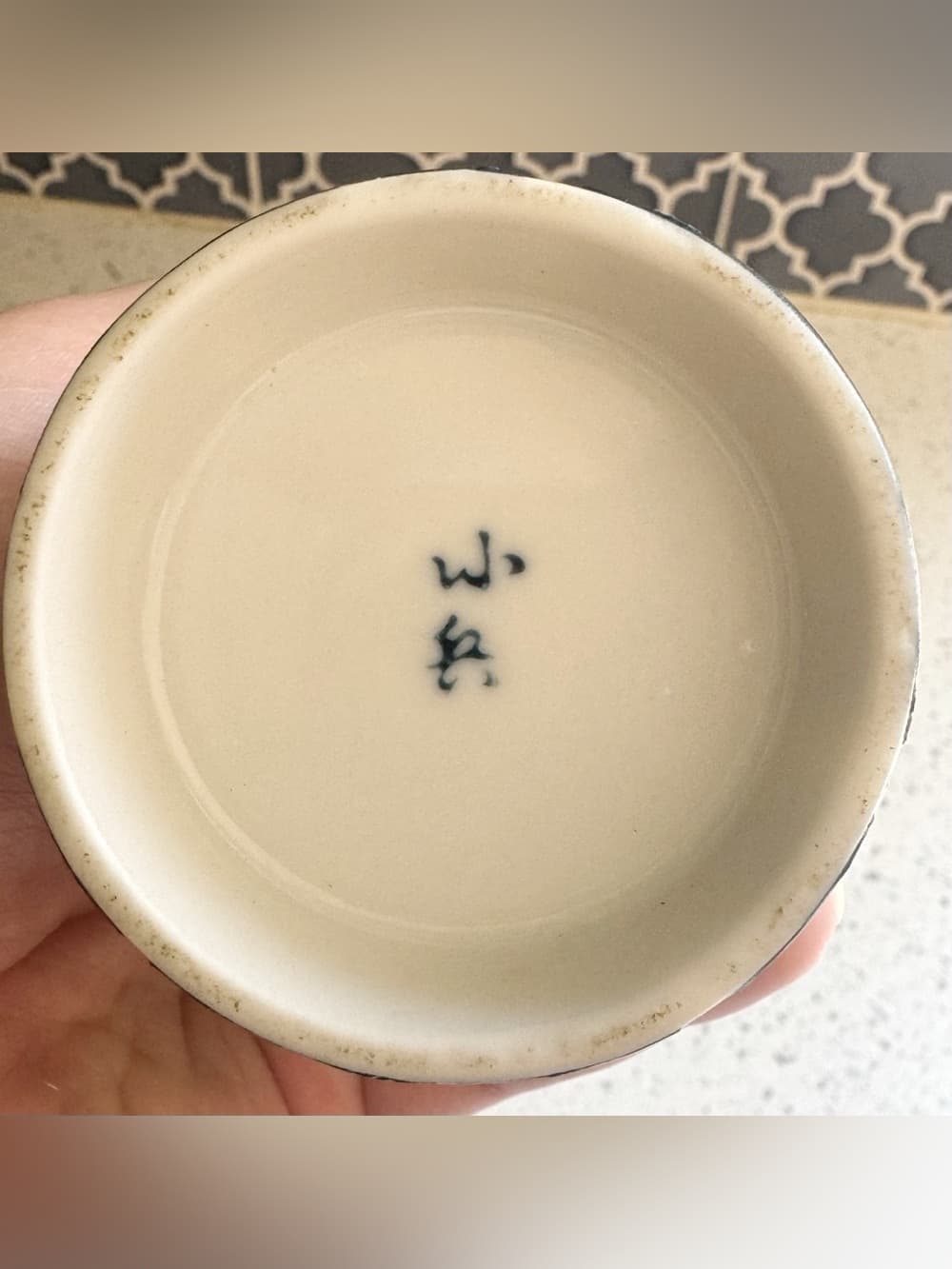 Blue White Chinoiserie Ceramic Bud Vase 5.5 Inch - Thumbnail 3