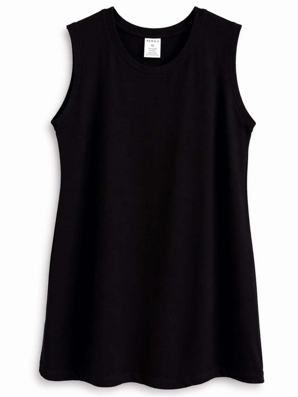 Serra Black Sleeveless Dress XL Stretch Casual Tank Mini Basic - Thumbnail 6