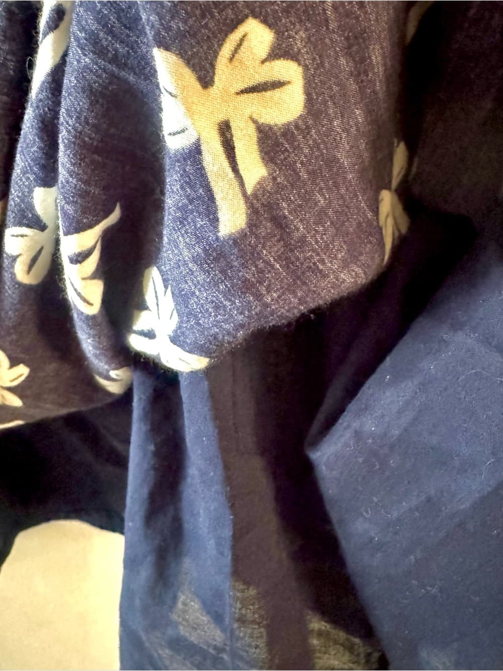 GAP Navy Blue Bow Print Long Sleeve Shift Dress XXL Plus Size - Thumbnail 6