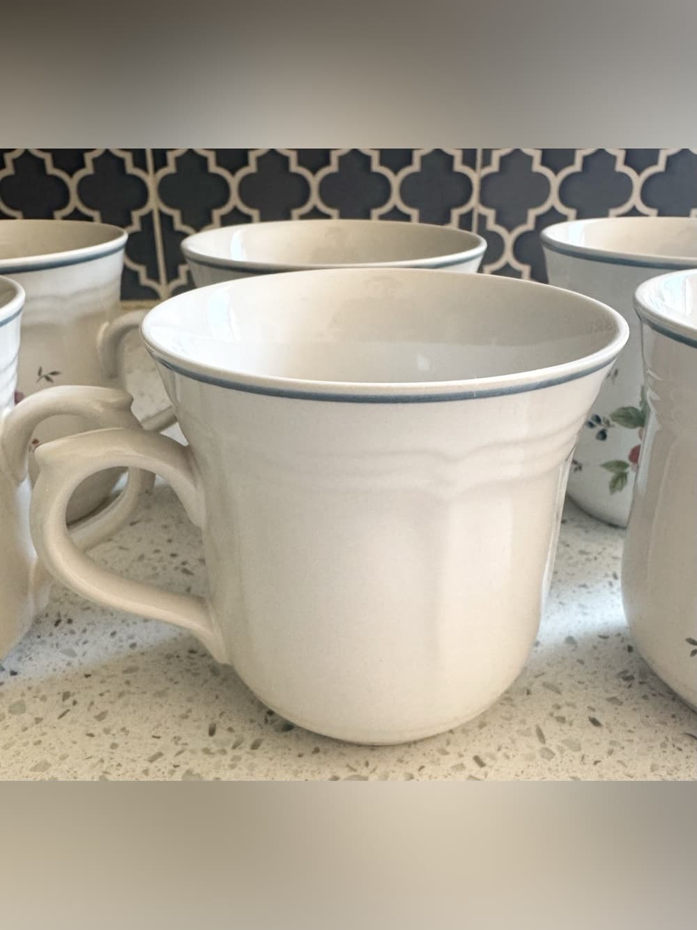 JMP Marketing Stoneware Floral Coffee Mugs Set of 6 Thailand - Thumbnail 3