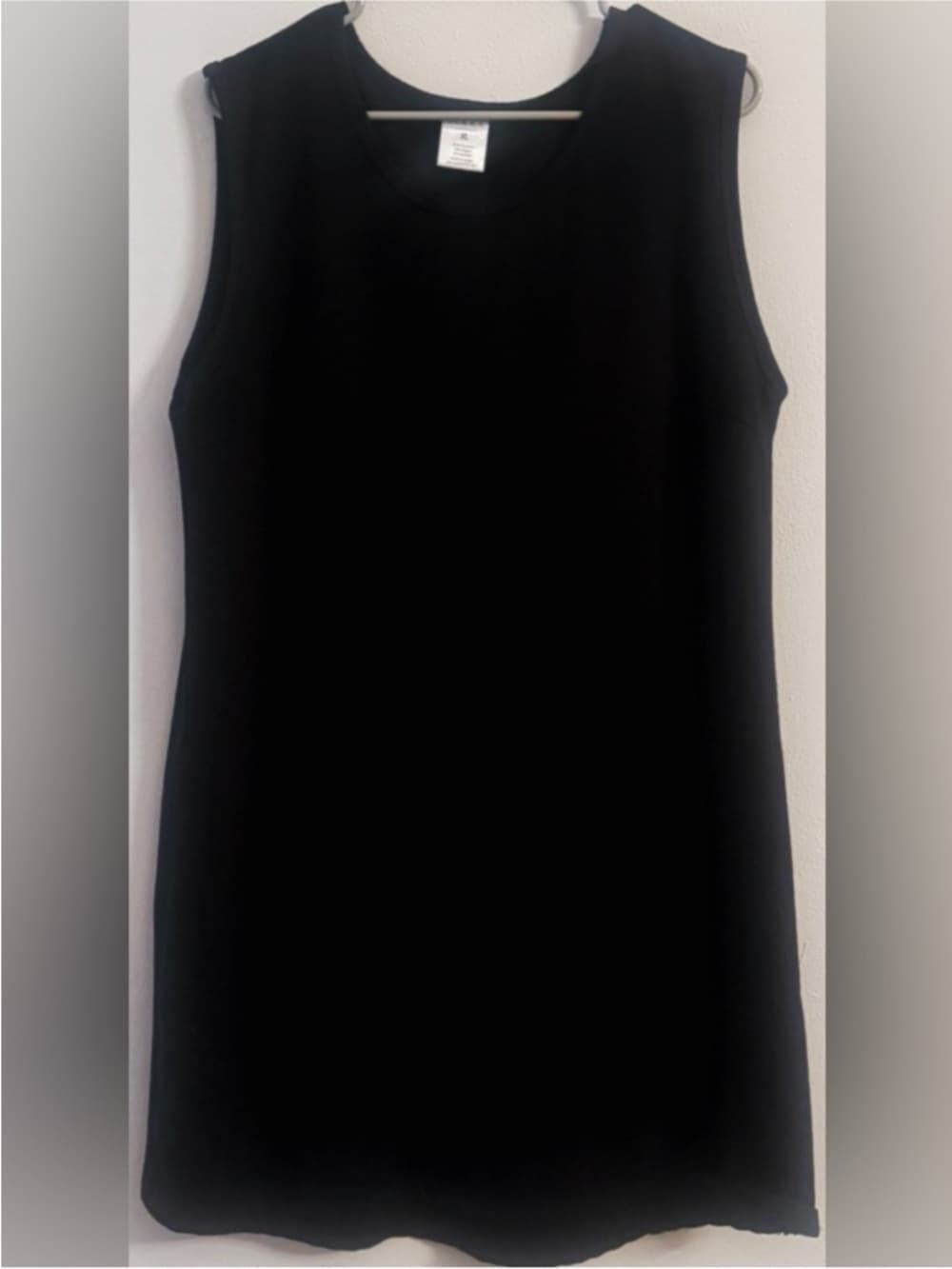 Serra Black Sleeveless Dress XL Stretch Casual Tank Mini Basic
