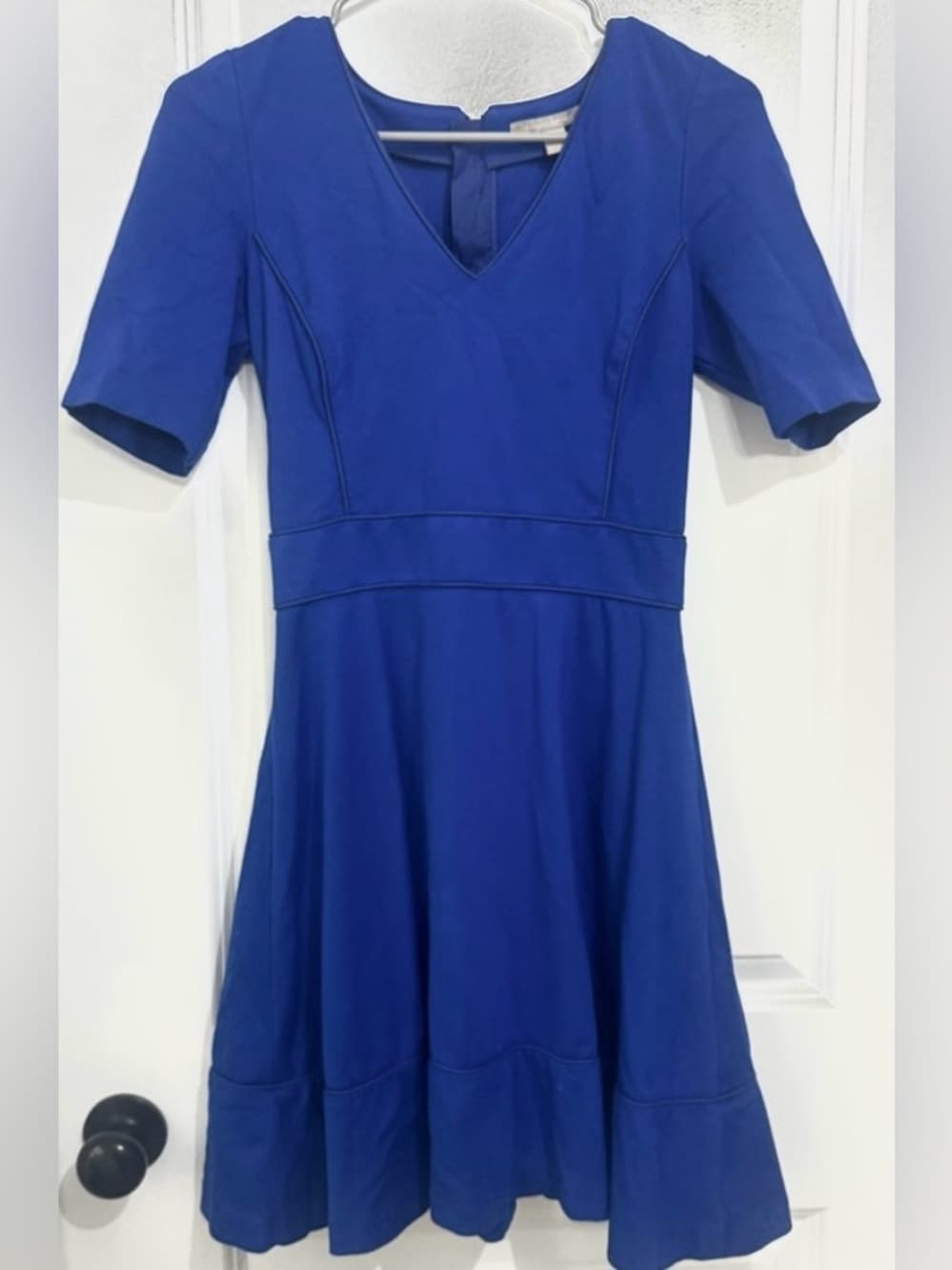 Banana Republic Women's Blue Fit & Flare Skater Dress Short Sleeve Size 4
