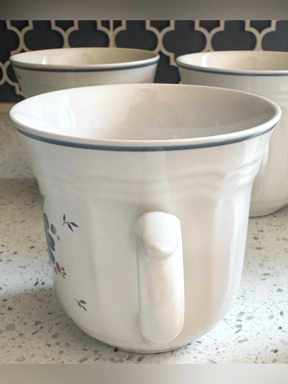 JMP Marketing Stoneware Floral Coffee Mugs Set of 6 Thailand - Thumbnail 4
