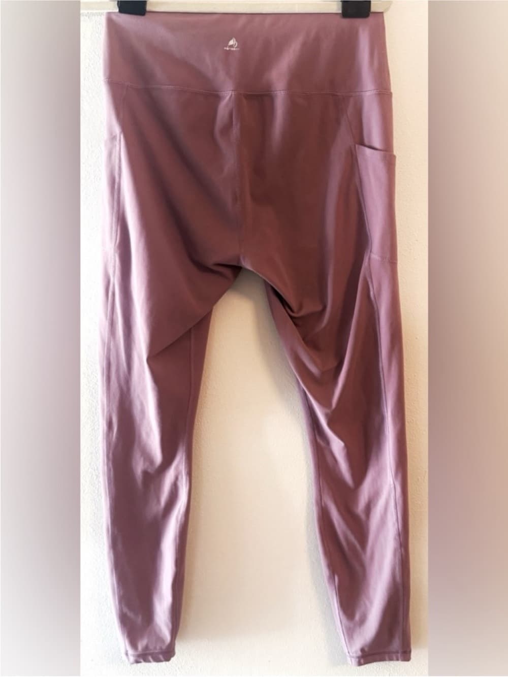 Fengbay Women's Pink Mauve High Waisted Pocket Leggings Stretch Activewear Large - Thumbnail 2