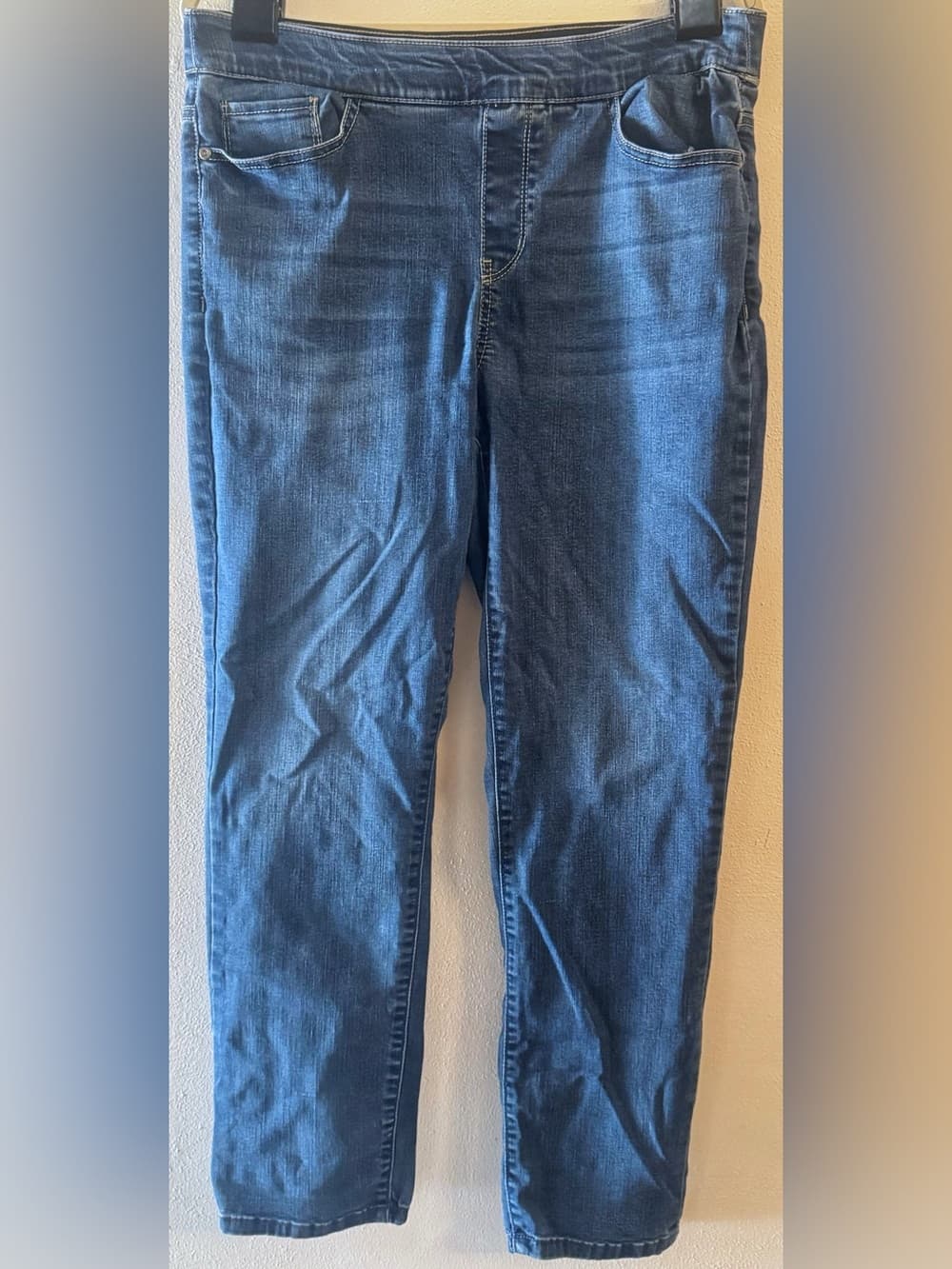 Croft & Barrow Blue Pull On Jeans 12 Stretch Denim