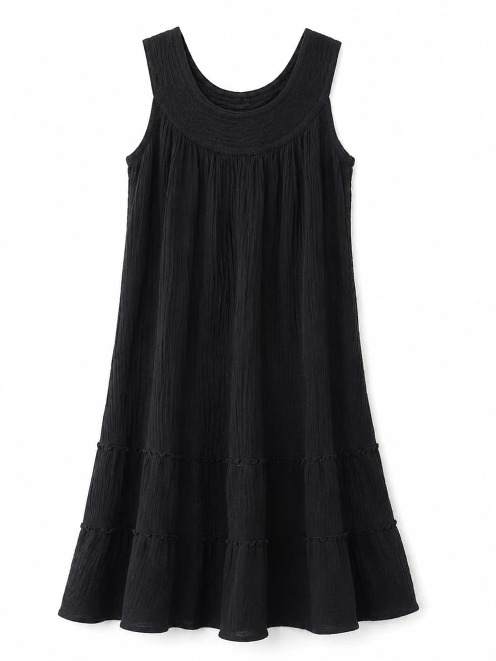 Anthony Richards Black Cotton Sleeveless A-Line Dress Size M - Thumbnail 6