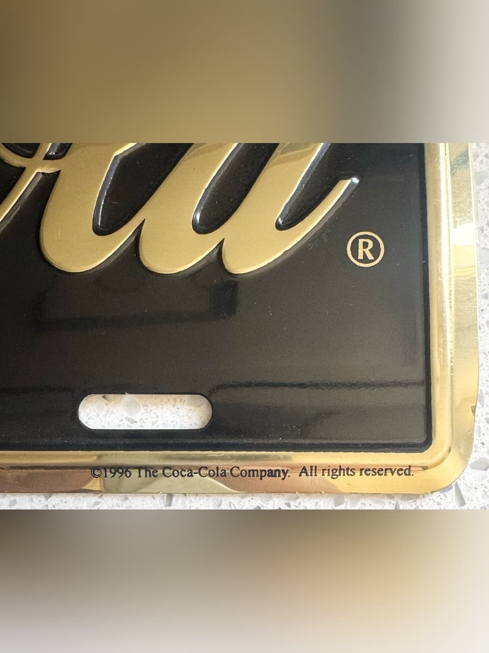 Coca-Cola Black Gold Novelty Collectible License Plate Sign Metal - Thumbnail 2