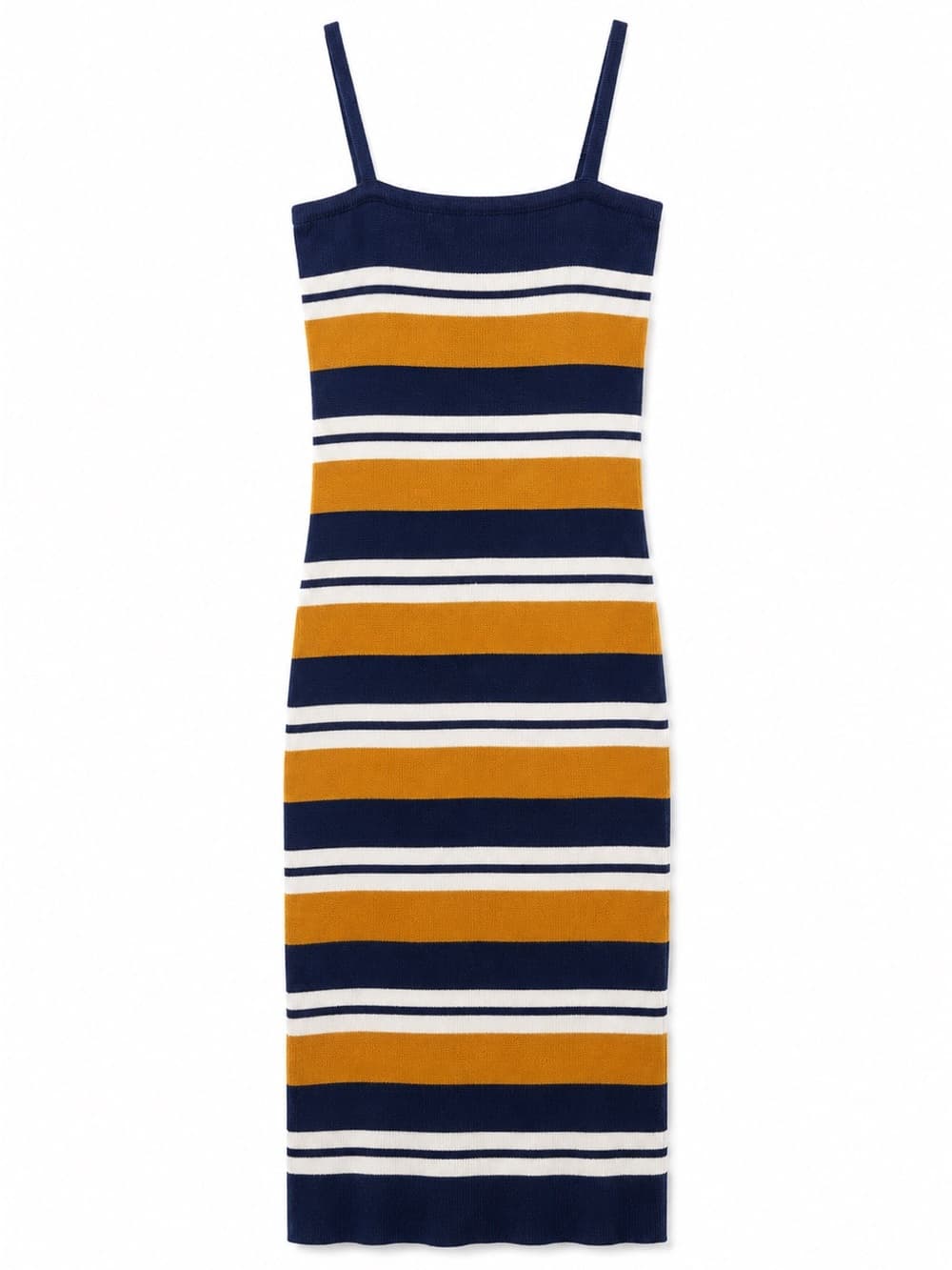 Windsor Women's Blue Mustard Striped Bodycon Dress Size Large - Thumbnail 7