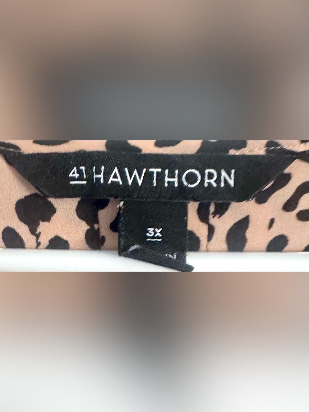 41 Hawthorn Women's Leopard Print Sleeveless V-Neck Blouse Plus Size 3X - Thumbnail 5