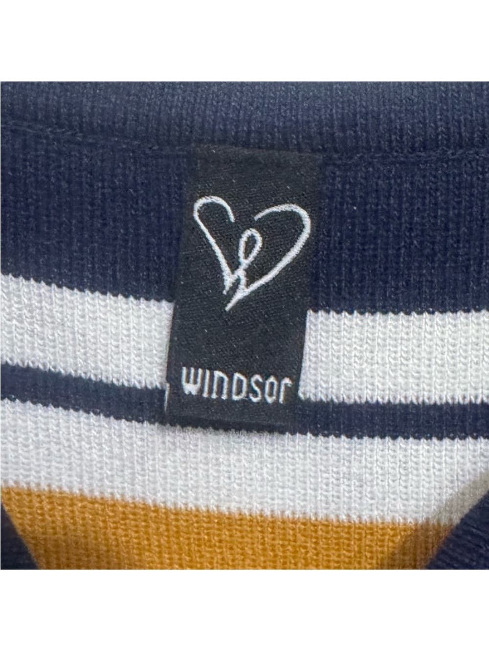 Windsor Women's Blue Mustard Striped Bodycon Dress Size Large - Thumbnail 4