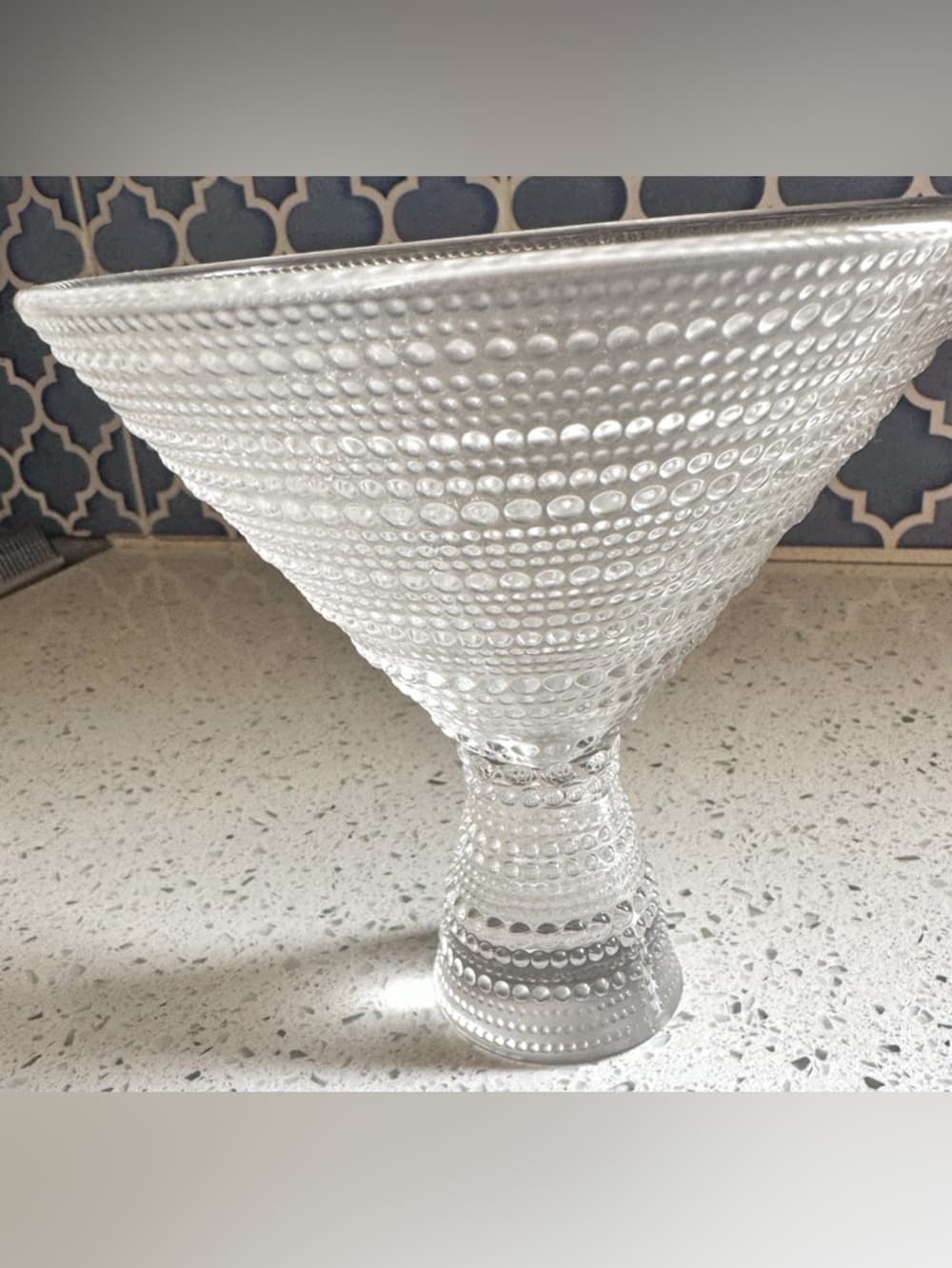 Vintage Clear Glass Hobnail Compote Pedestal Bowl Centerpiece Candy Dish - Thumbnail 3