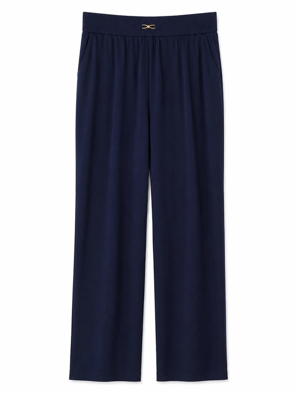 SoftyGrace Women's Navy Straight Leg Pants Relaxed Fit Lightweight Size Medium - Thumbnail 8