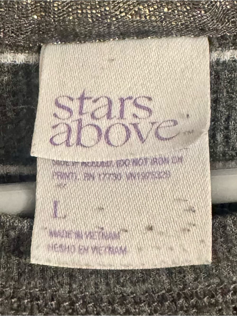 Stars Above Women's Gray Striped Speckled Long Sleeve Lounge Top Size Large - Thumbnail 4