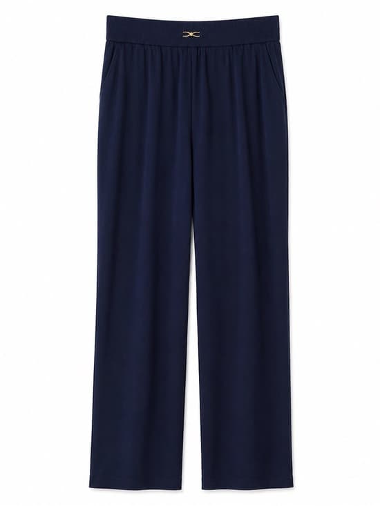 SoftyGrace Women's Navy Straight Leg Pants Relaxed Fit Lightweight Size Medium - Thumbnail 9