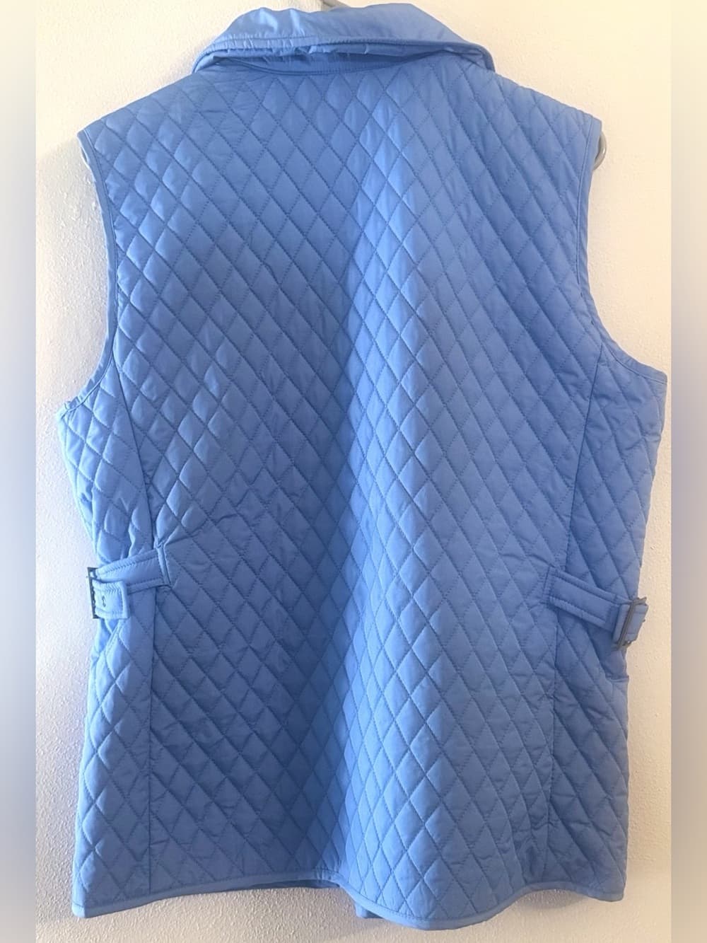 Peck & Peck Quilted Zip Vest Periwinkle Blue Sleeveless Size L - Thumbnail 2