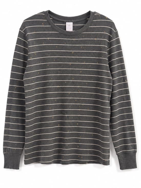 Stars Above Women's Gray Striped Speckled Long Sleeve Lounge Top Size Large - Thumbnail 8