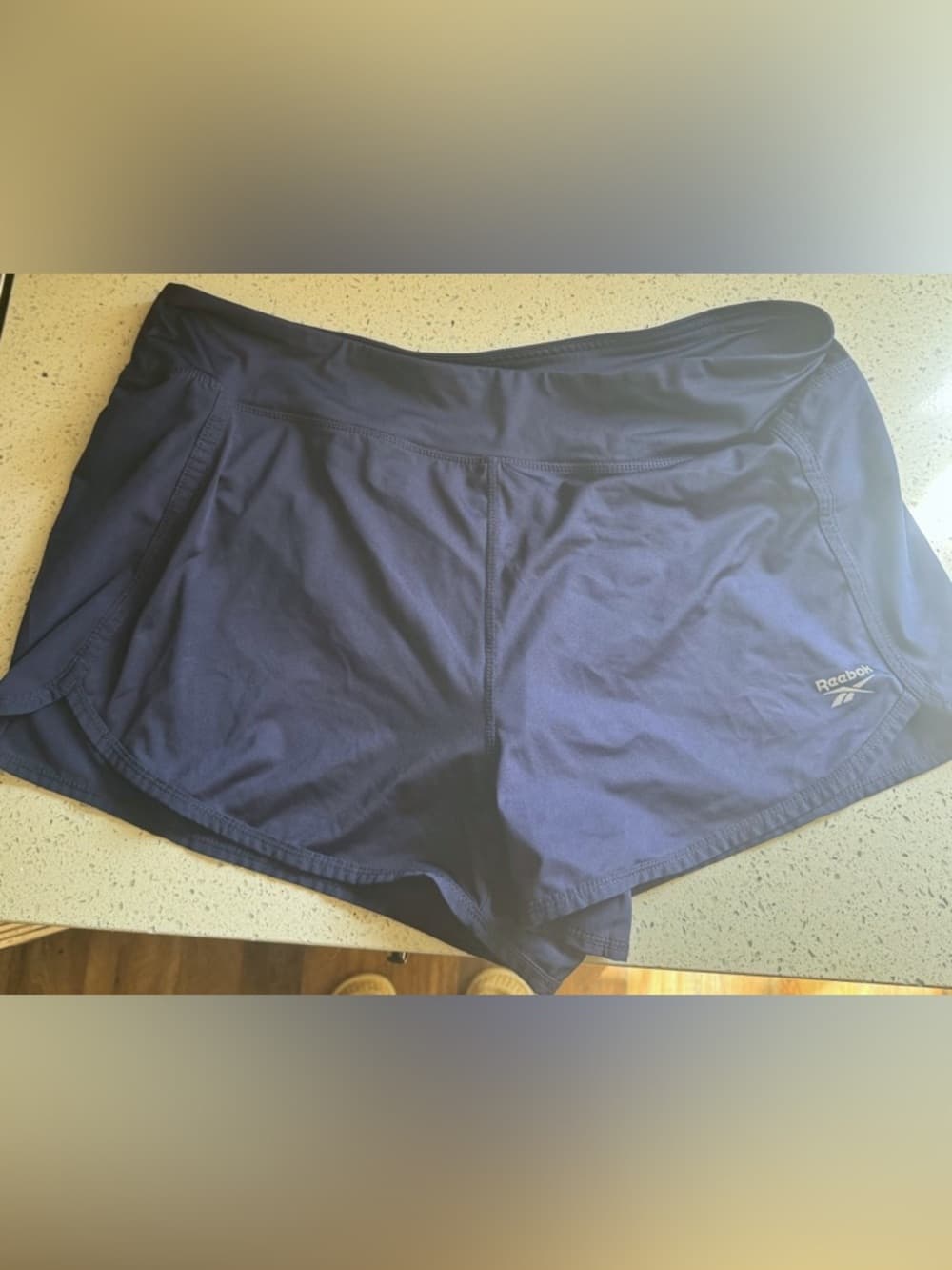 Reebok Navy Athletic Shorts XL Built In Liner Running Workout Lightweight