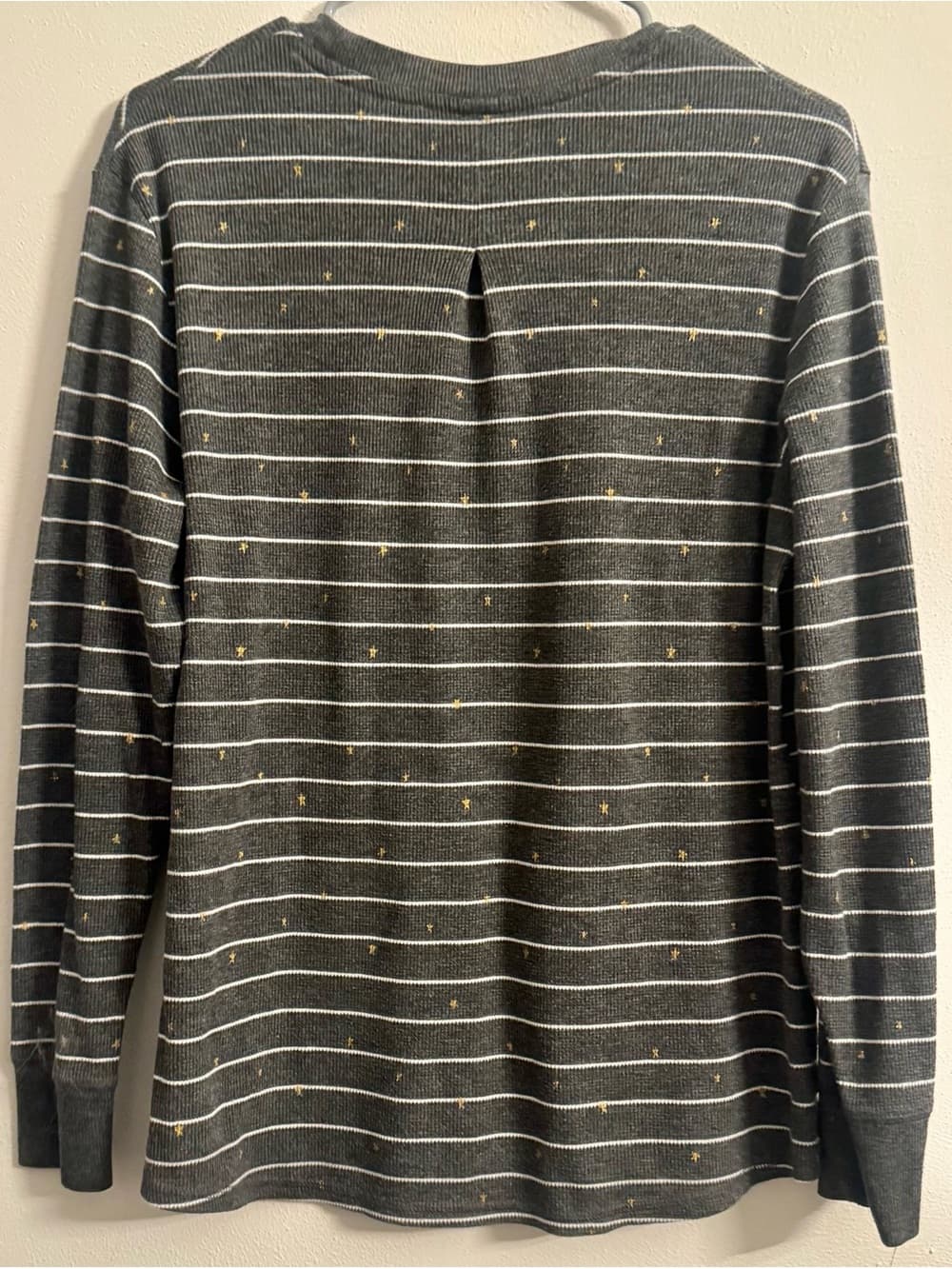 Stars Above Women's Gray Striped Speckled Long Sleeve Lounge Top Size Large - Thumbnail 2