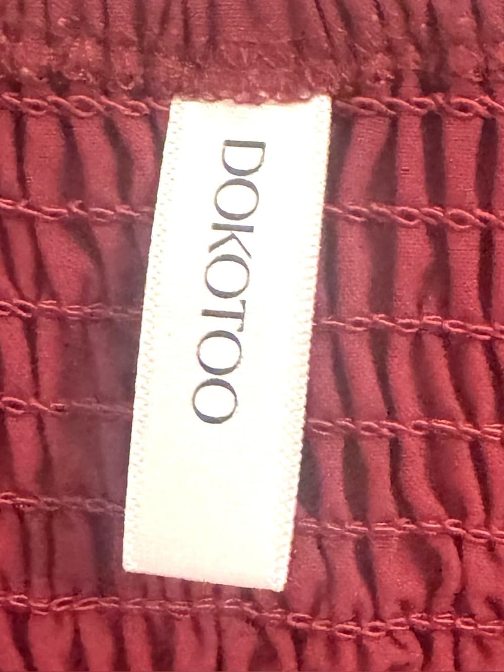 Dokotoo Burgundy Ruffle Wrap Mini Dress Flutter Sleeve Smocked S - Thumbnail 5
