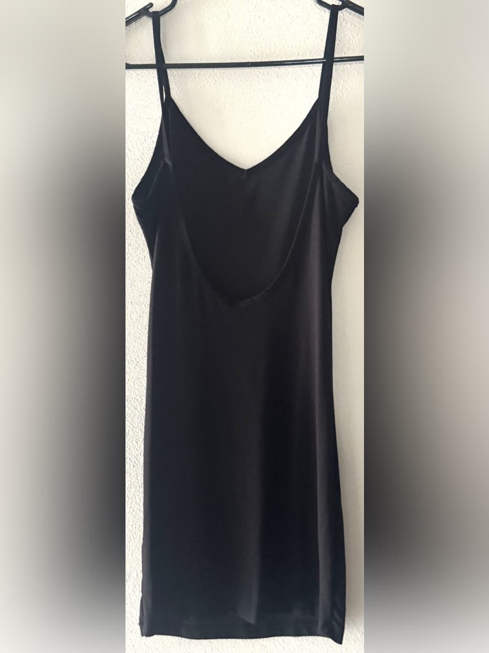 Windsor Black Slip Mini Dress Spaghetti Strap V-Neck Size M - Thumbnail 2
