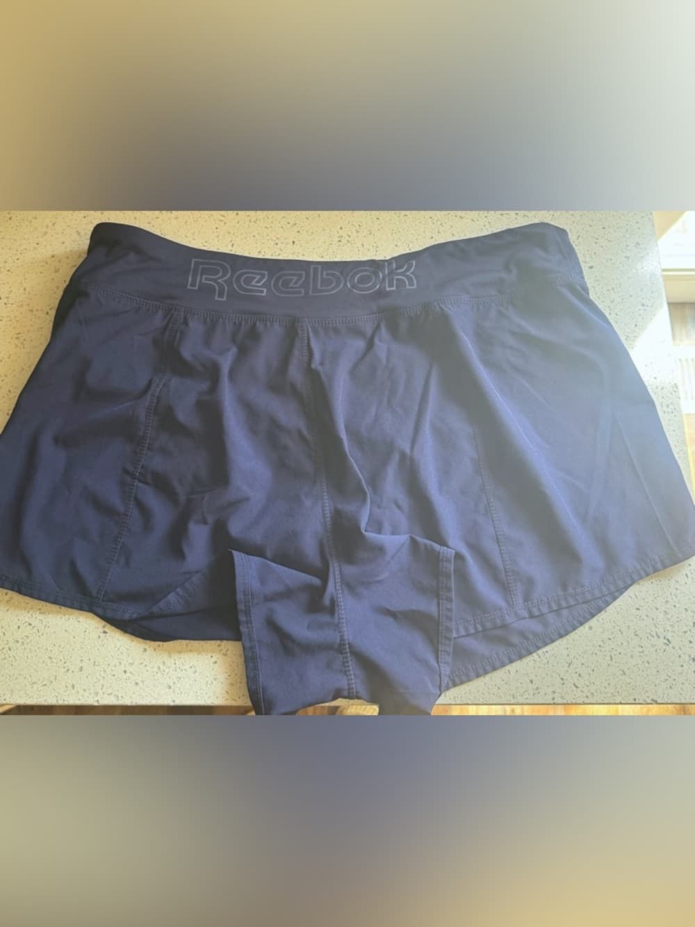 Reebok Navy Athletic Shorts XL Built In Liner Running Workout Lightweight - Thumbnail 2