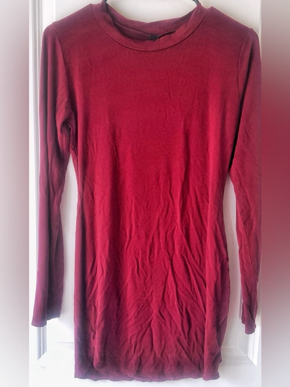 Windsor Bodycon Mini Dress Red Long Sleeve Fitted Medium Womens