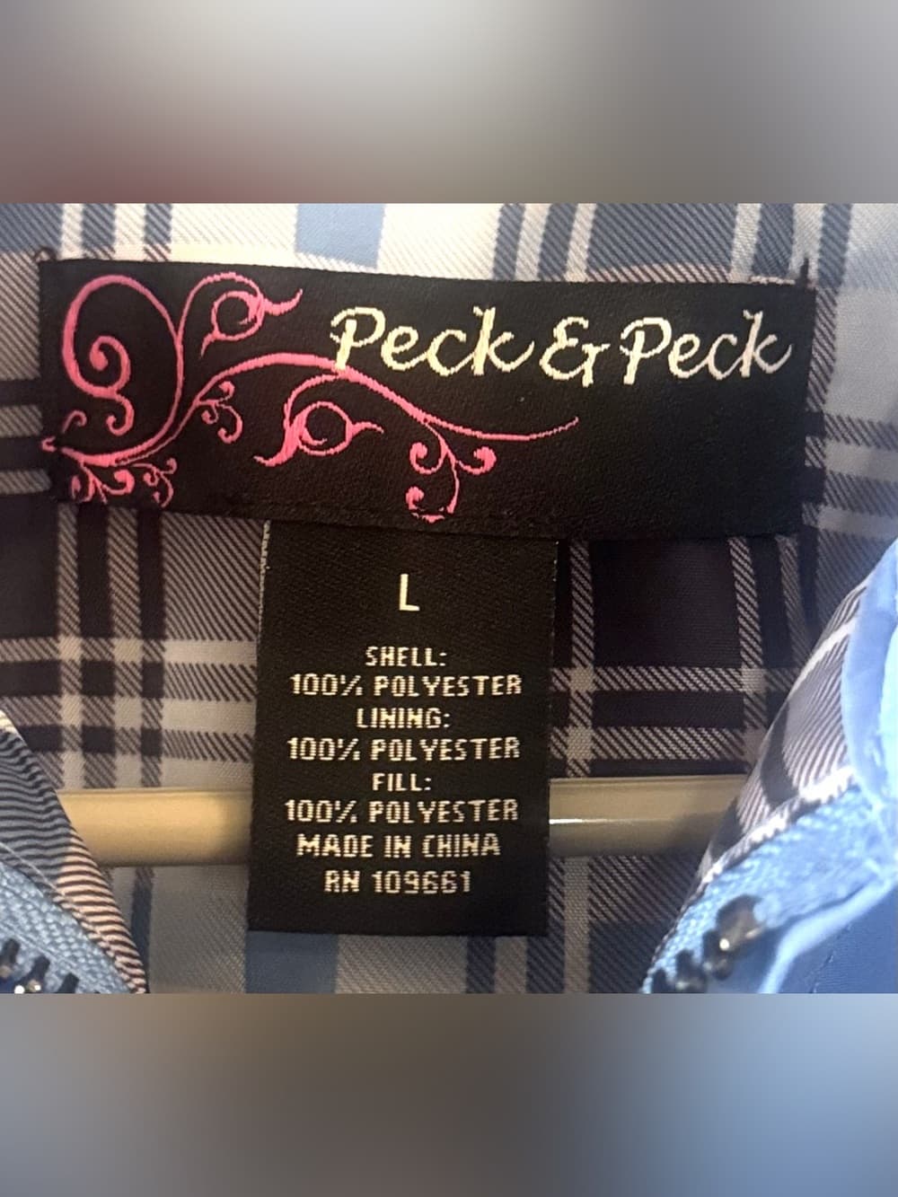 Peck & Peck Quilted Zip Vest Periwinkle Blue Sleeveless Size L - Thumbnail 6
