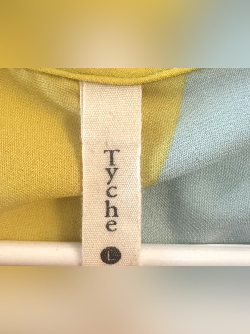 Tyche Women's Navy Mint Yellow Colorblock Flutter Sleeve V-Neck Blouse Large - Thumbnail 3
