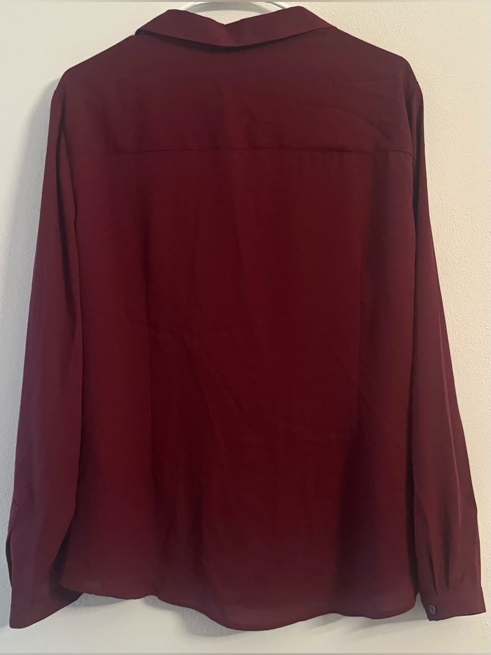 Alfani Malbec Burgundy Twist Front Button Down Blouse XL NWT - Thumbnail 2