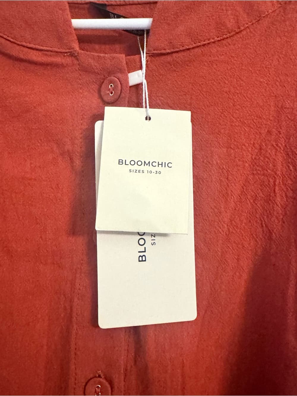 Bloomchic Women's Rust Cotton Button Down Long Sleeve Blouse NWT Plus Size 3X - Thumbnail 5