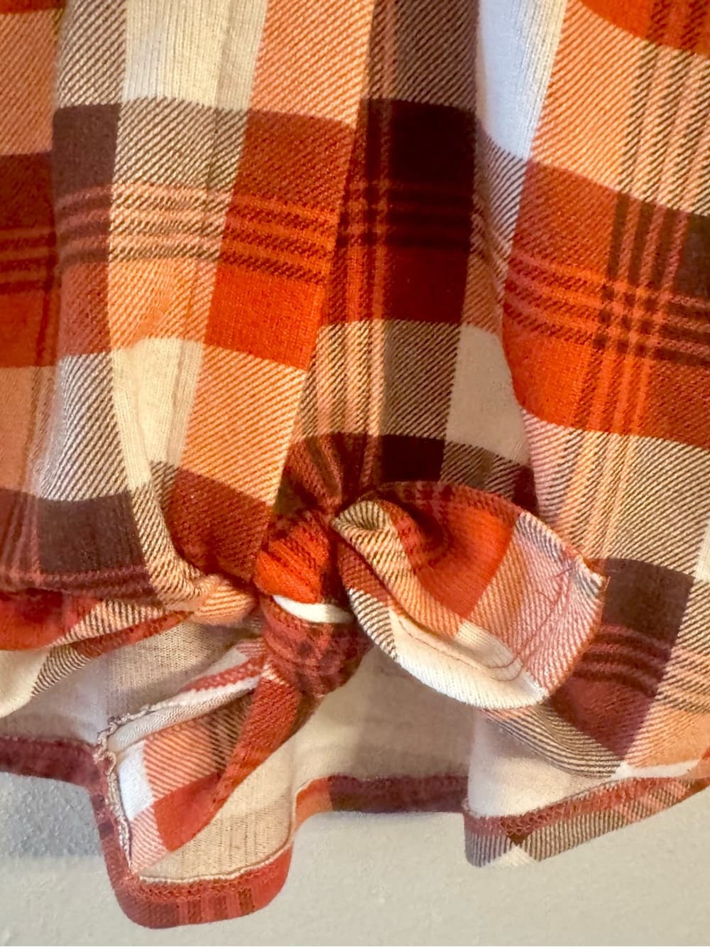 Carolyn Taylor Orange Brown Cream Plaid Button Front Shirt Large Long Sleeve - Thumbnail 4