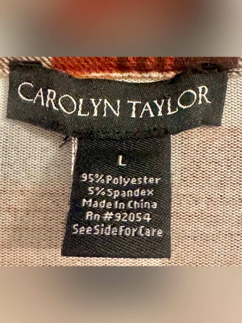 Carolyn Taylor Orange Brown Cream Plaid Button Front Shirt Large Long Sleeve - Thumbnail 5