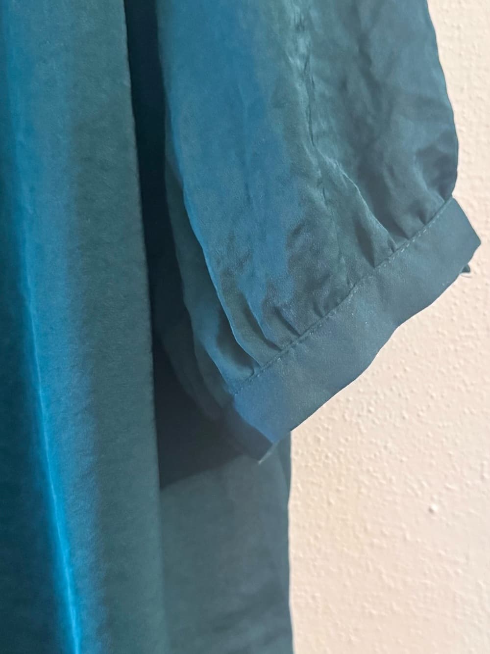 Woman Within Teal Smocked Bust 3/4 Sleeve Button Down Blouse Large - Thumbnail 3