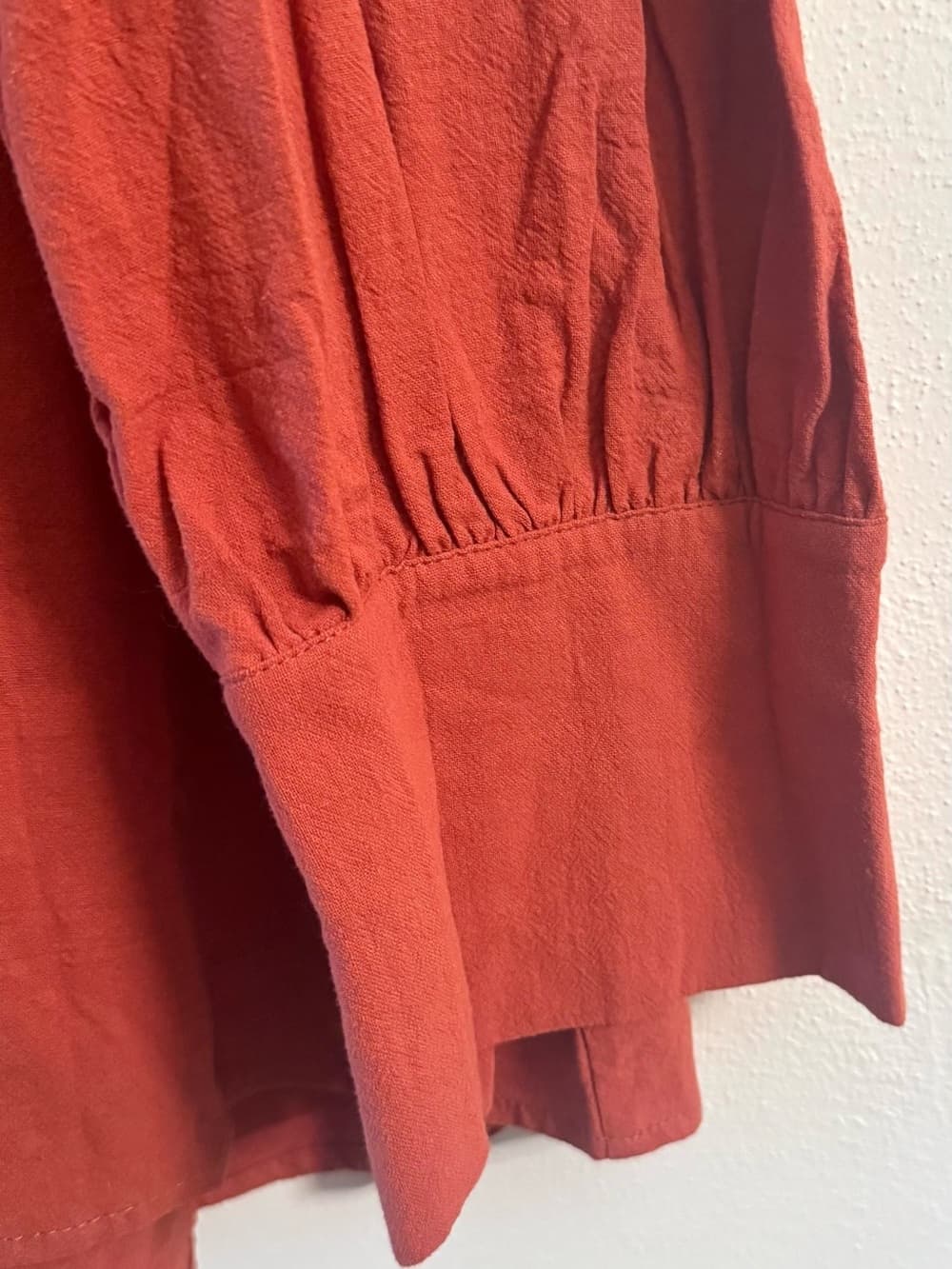Bloomchic Women's Rust Cotton Button Down Long Sleeve Blouse NWT Plus Size 3X - Thumbnail 4