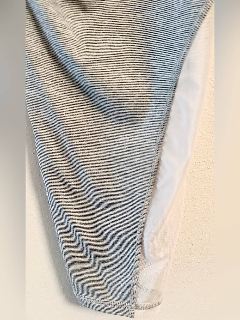 Gray Striped Leggings XXL Plus Size Stretch Athletic - Thumbnail 4
