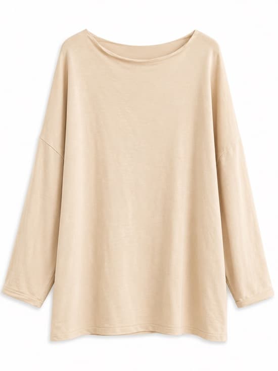 Umgee Women's Cream Oversized Long Sleeve Draped Tunic Top Plus Size 1X - Thumbnail 7