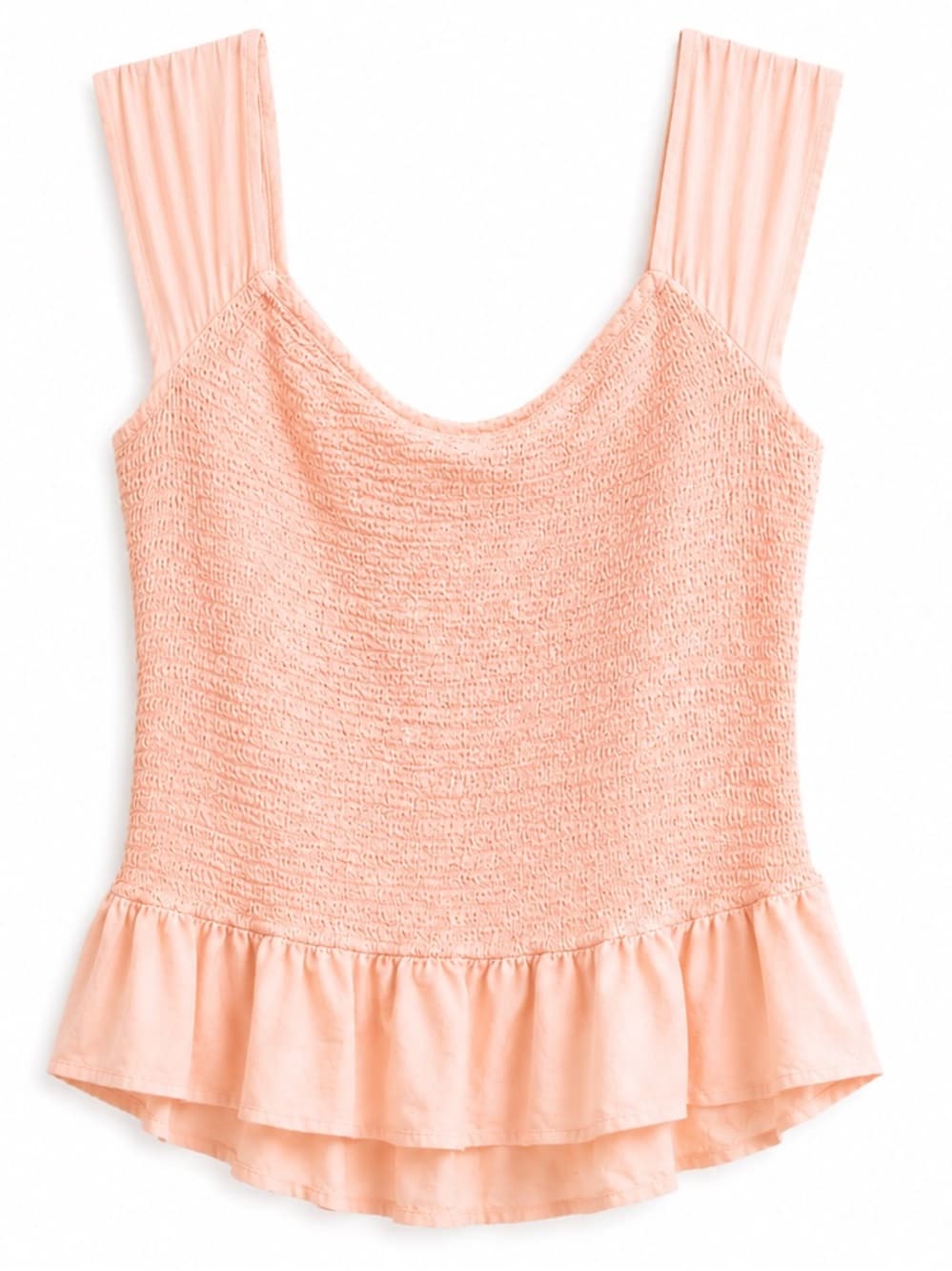Candies Blush Pink Peplum Ruffle Hem Sleeveless Blouse XL Smocked - Thumbnail 7