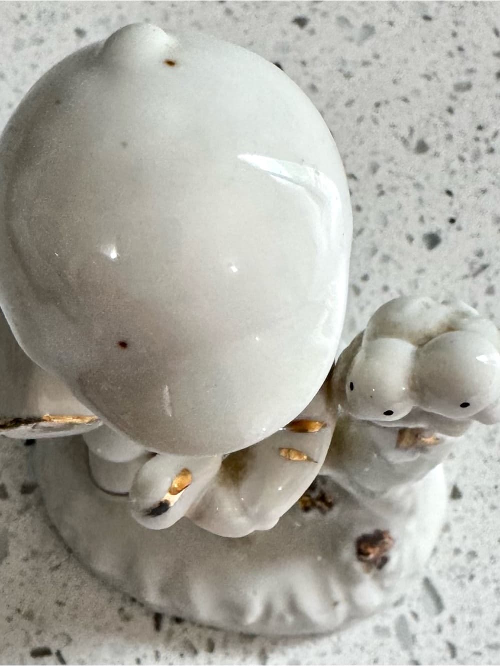 Vintage White Porcelain Boy With Birds Figurine Collectible Home Decor - Thumbnail 3