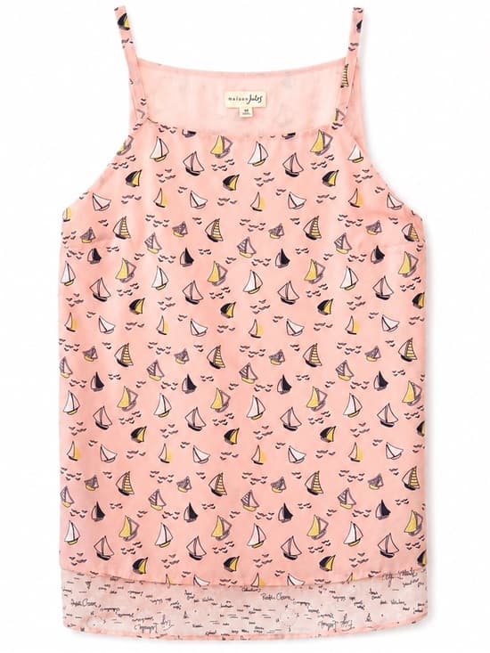 Maison Jules Women's Pink Nautical Sailboat Print Cami Tank Top Size Medium - Thumbnail 8