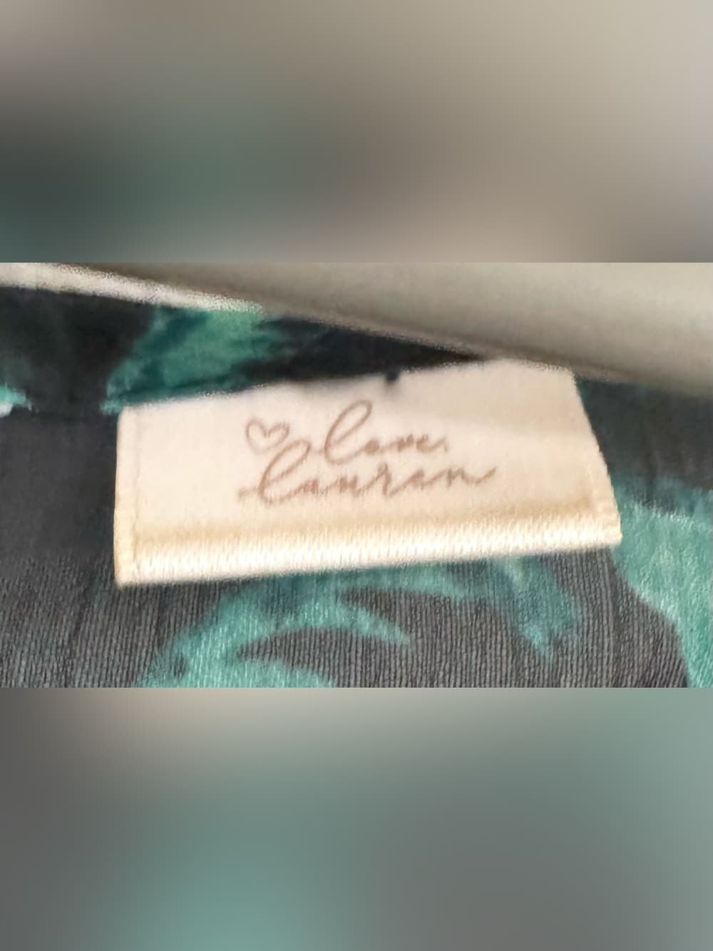 LC Lauren Conrad Teal Black Leaf Print Flutter Sleeve Blouse M Chiffon Flowy - Thumbnail 6