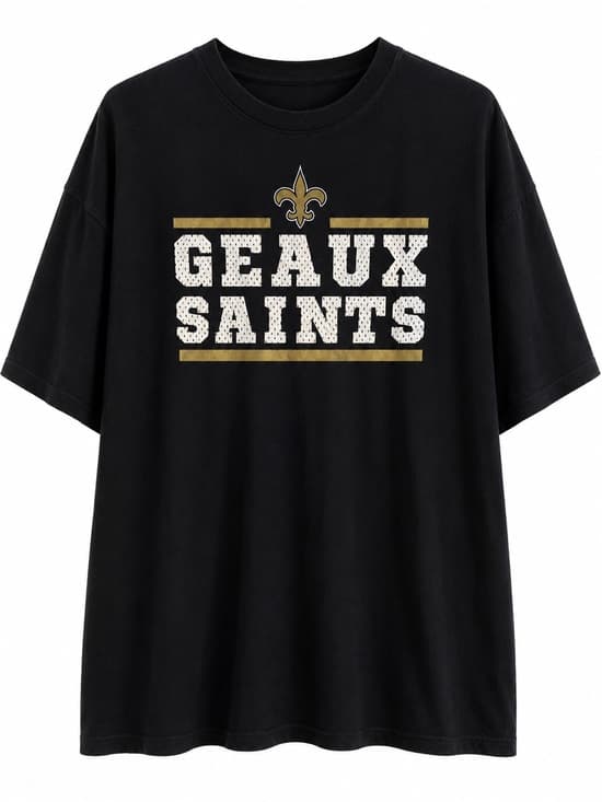 Majestic Black New Orleans Saints Graphic Tee 3XL Big & Tall NFL - Thumbnail 7