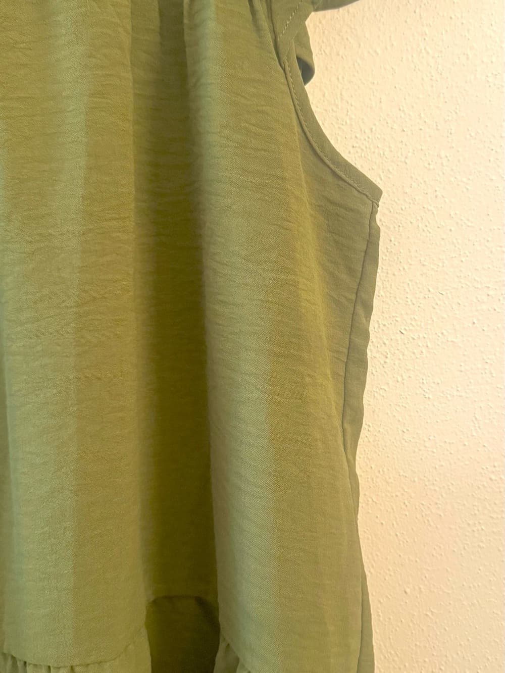 Naif Women's Olive Green Ruffle Trim Babydoll Top Plus Size 2X - Thumbnail 4