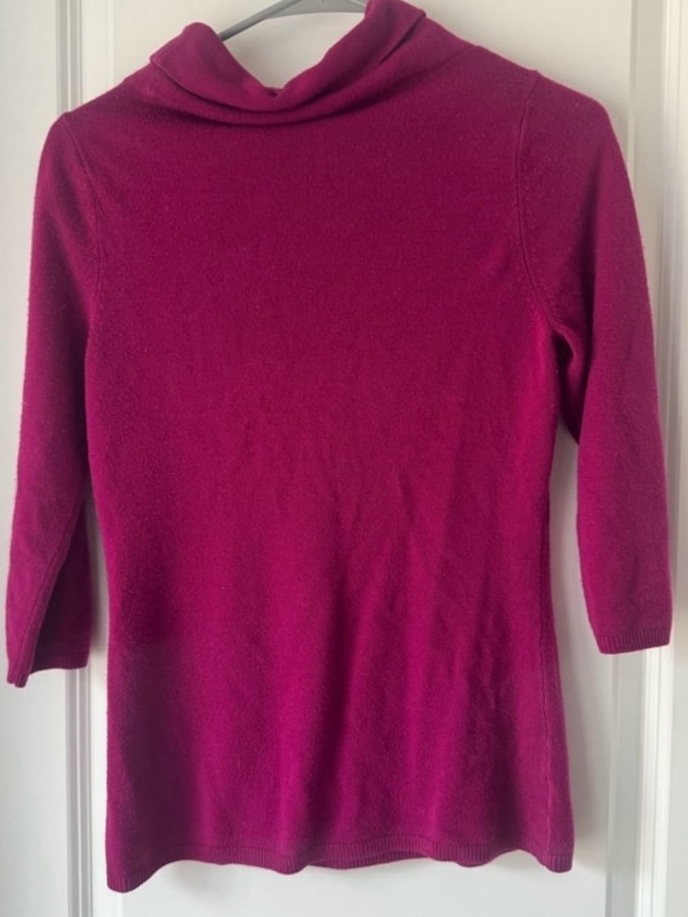 New York & Company Women's Pink Cowl Neck 3/4 Sleeve Lightweight Sweater Small - Thumbnail 2