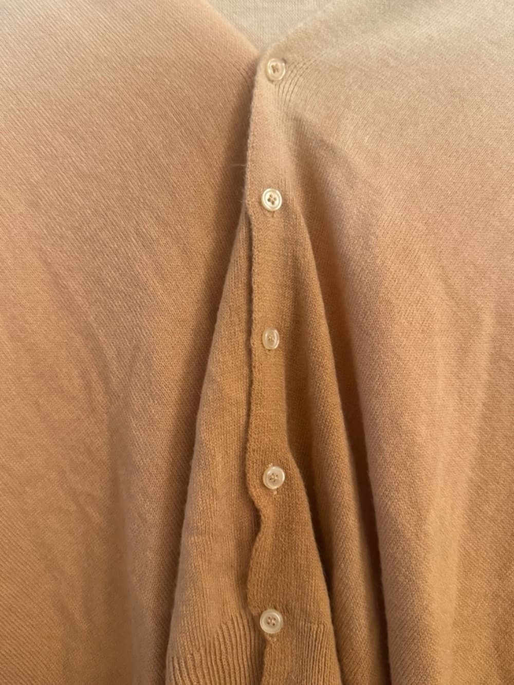 No Label Beige Brown Ombre Button Front Cardigan OS Lightweight Knit - Thumbnail 3