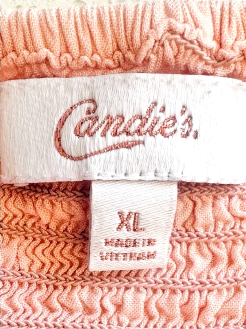 Candies Blush Pink Peplum Ruffle Hem Sleeveless Blouse XL Smocked - Thumbnail 3