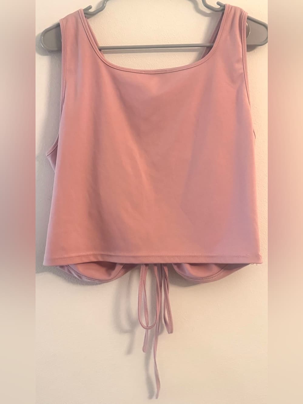 SHEIN Curve Women's Dusty Pink Ruched Drawstring Tank Top Plus Size 3X - Thumbnail 2