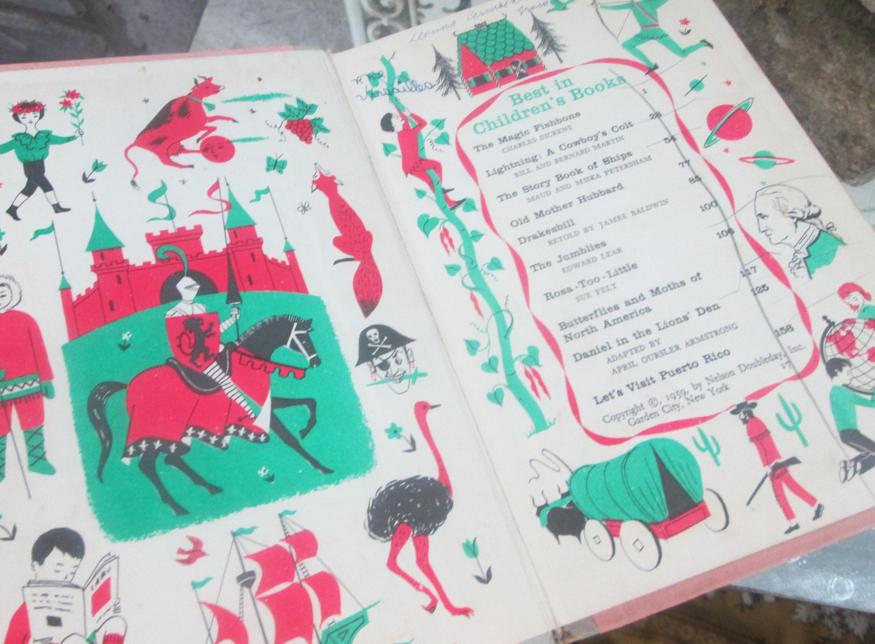 Vintage Children's Book, 1963 Compilation, Embossed Cover - Thumbnail 3