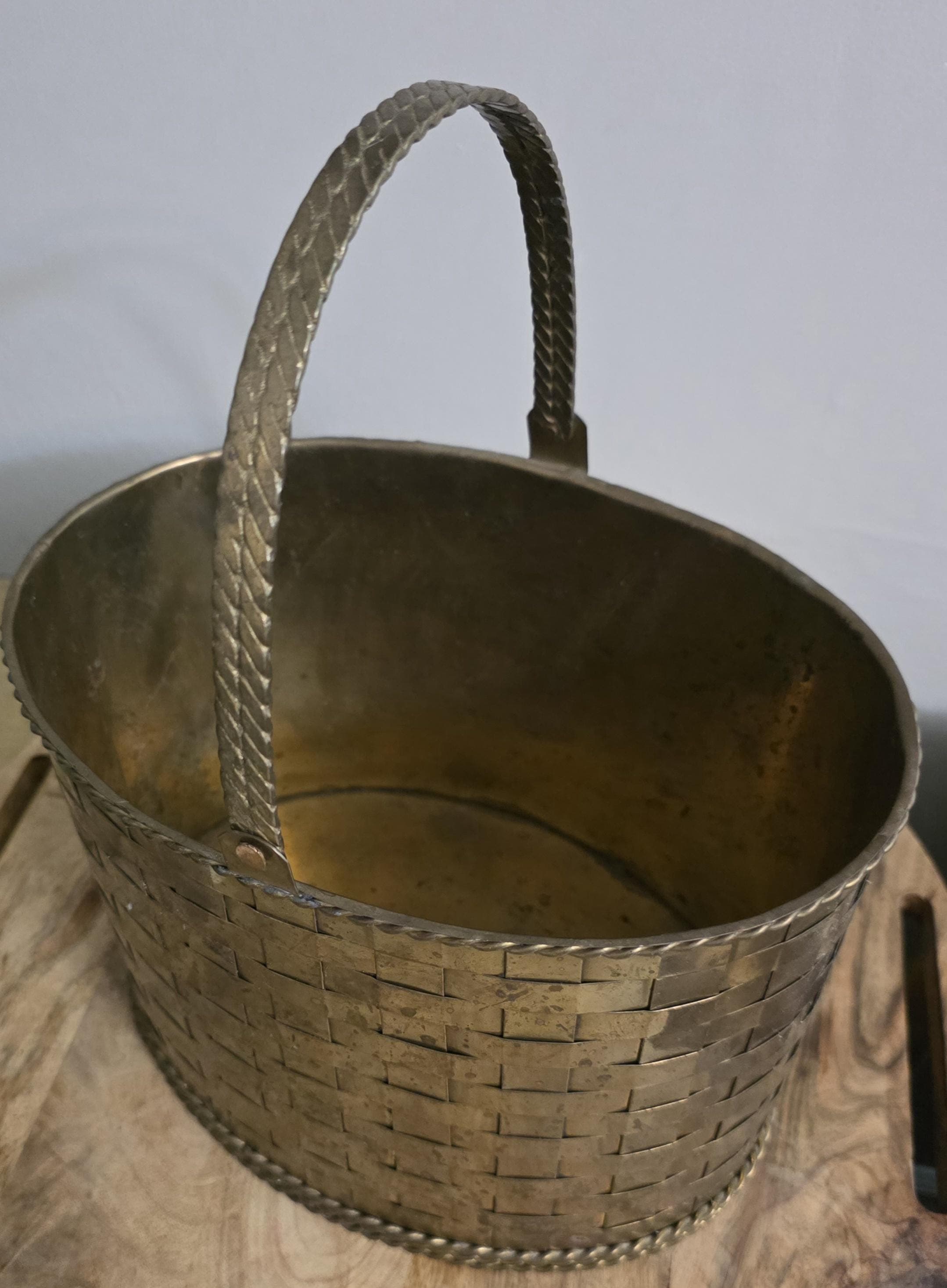 Vintage Brass Basket - Thumbnail 3